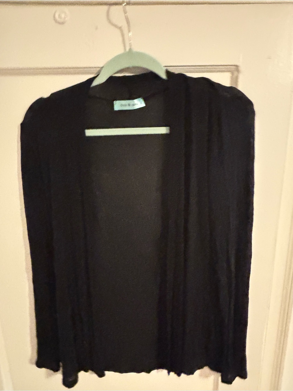 Chris & Carol Black Open-Front Women’s Cardigan